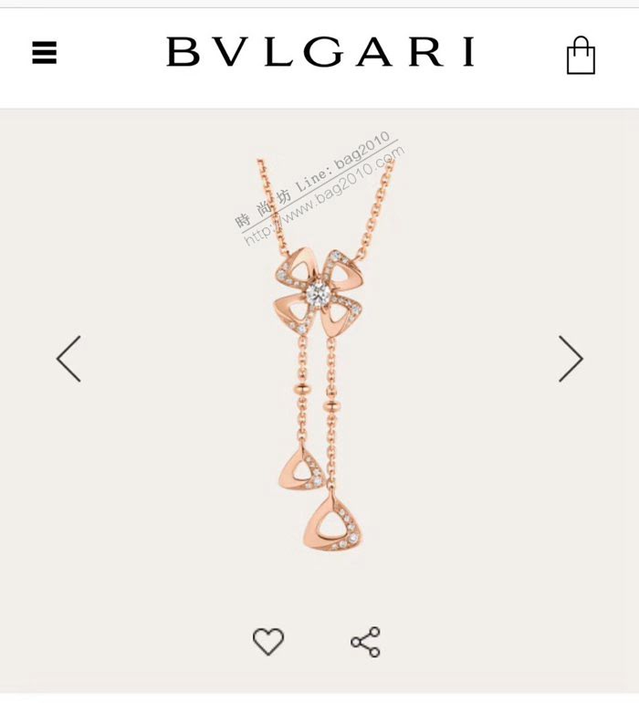 Bvlgari飾品 寶格麗四葉草流蘇系列 寶格麗s925純銀項鏈  zgbq3159